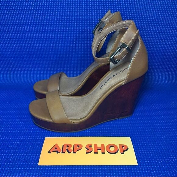 Lucky Brand Shoes - LUCKY BRAND LENORR Women`s Size 7.5 Tan Brown Platform Wedge Shoes
